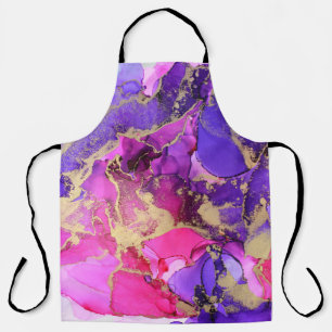 Deluxe Purple Pink Gold Ink Flow. Liquid layers of Apron
