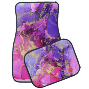 Deluxe Purple Pink Gold Ink Flow. Liquid layers of Car Floor Mat