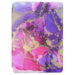 Deluxe Purple Pink Gold Ink Flow. Liquid layers of iPad Air Cover