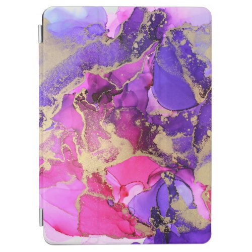 Deluxe Purple Pink Gold Ink Flow Liquid layers of iPad Air Cover