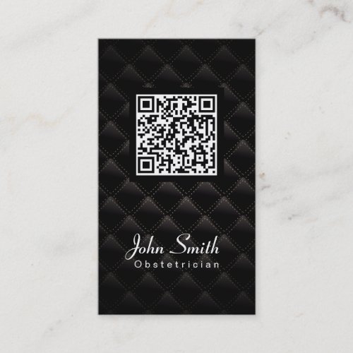 Deluxe QR Code Obstetrician Business Card