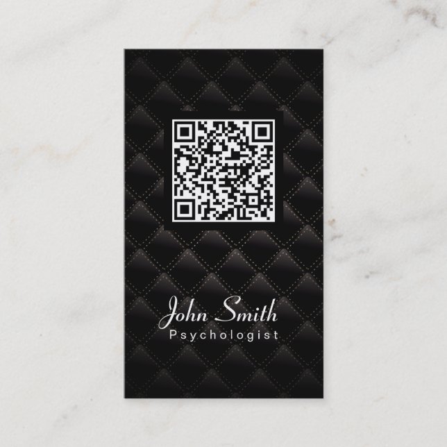 Deluxe QR Code Psychologist Business Card (Front)