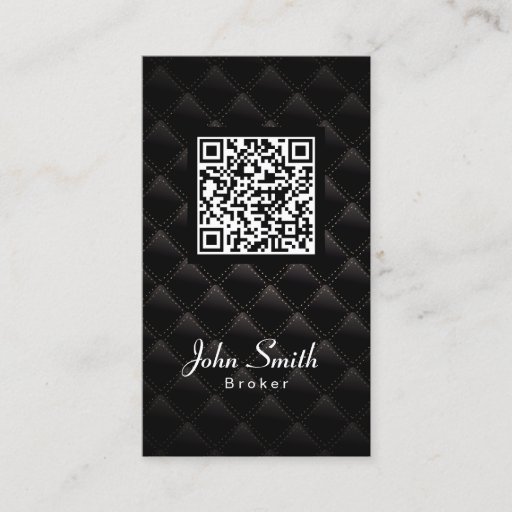 Customizable Deluxe QR Code Real Estate Broker Business Card