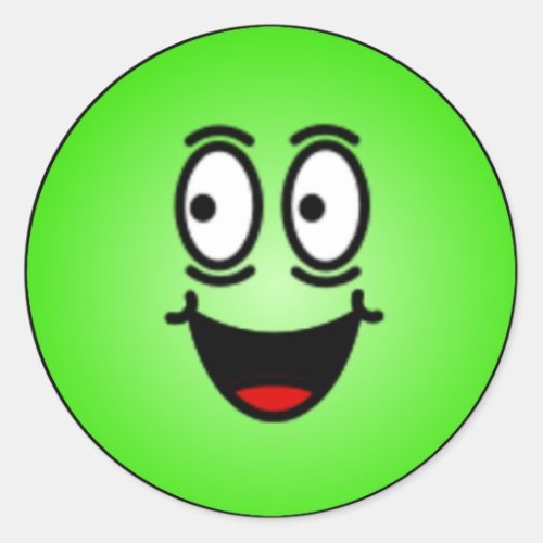 Deluxe Silly Smiley faces Classic Round Sticker