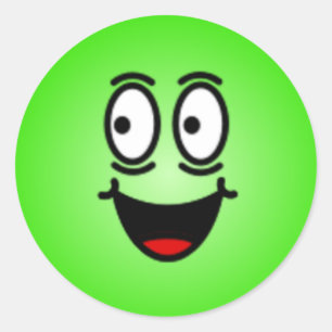 Deluxe Silly Smiley faces Classic Round Sticker