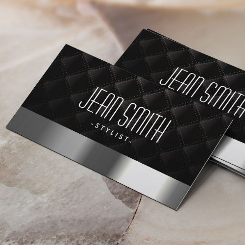 Deluxe Silver Border Stylist Business Card