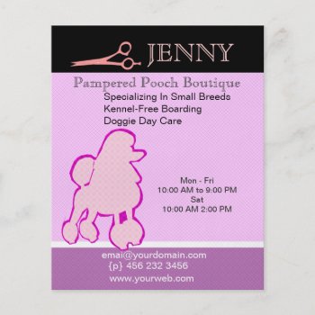 Deluxe Small Breeds Kennel Doggie Day Care Flyer by 911business at Zazzle