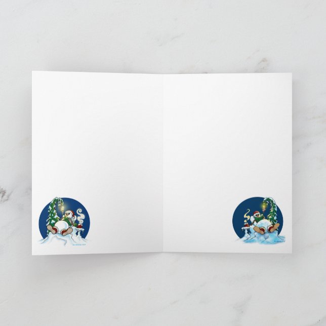 Deluxe snowman chilling foldable card (Inside)