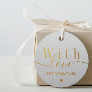 Deluxe With Love Gold Foil Favor Tags