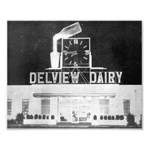 Delview Dairy at Night Photo Print