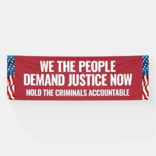 Demand Justice 8 Ft Banner Red