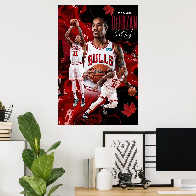 DeMar DeRozan Chicago Bulls Dynamic Poster Art (Home Office)