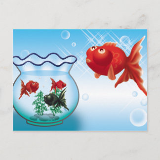 Demekin -Telescope Goldfish- Postcard