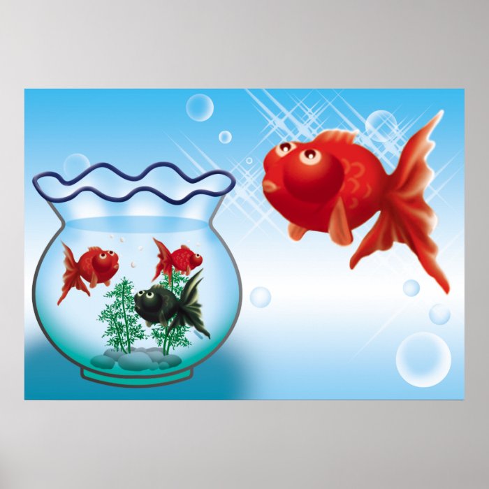 Demekin  Telescope Goldfish  Poster