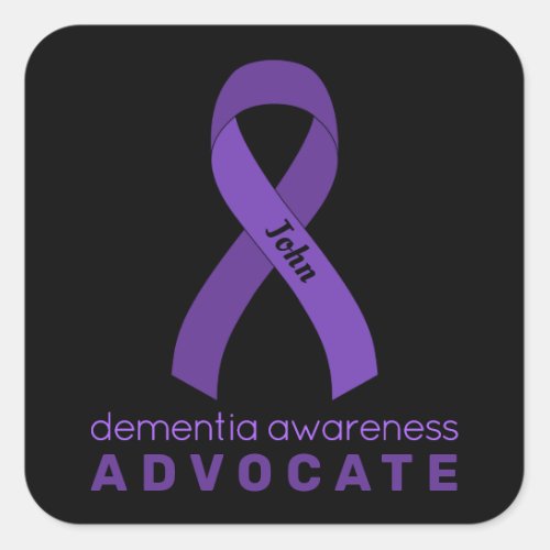 Dementia Advocate Black Square Sticker