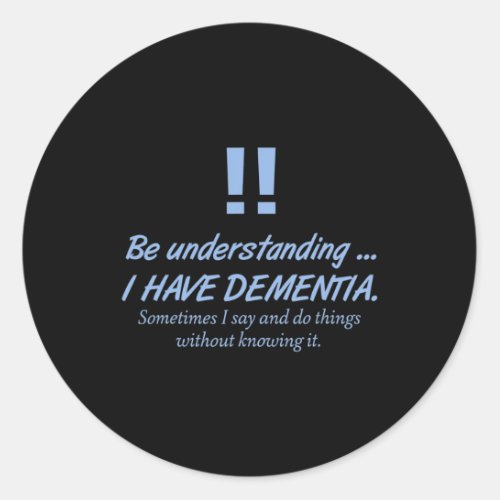 Dementia Alzheimerheimer Warrior Patients Brain Di Classic Round Sticker