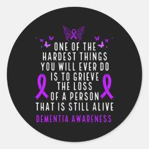Dementia Awareness Month Butterfly Warrior Heimers Classic Round Sticker