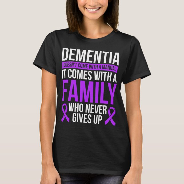 Dementia Awareness Ribbon Fighter Warrior T-Shirt (Front)