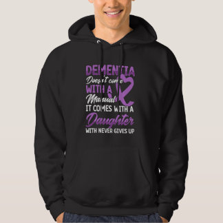 Dementia Daughter Never Gives Up Alzheimer Awarene Hoodie