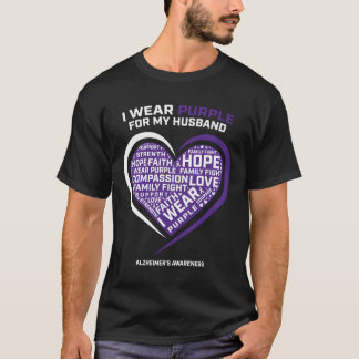 Dementia Gift Products Purple Husband Alzheimer'S T-Shirt