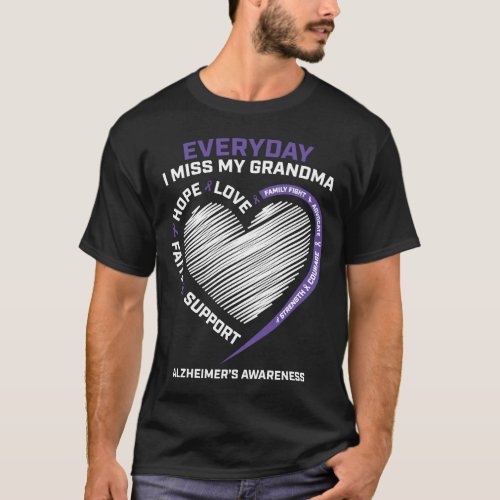 Dementia Gifts Purple In Memory Grandma Alzheimers T_Shirt