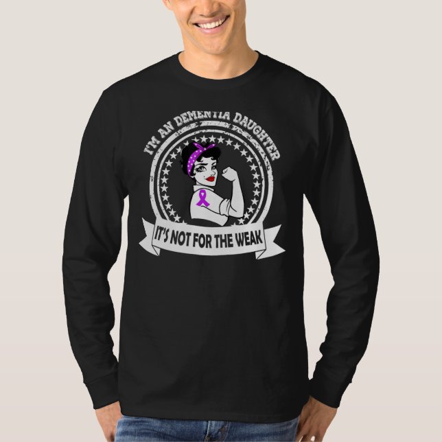 Dementia  I'm An Dementia Daughter Purple Ribbon T-Shirt (Front)