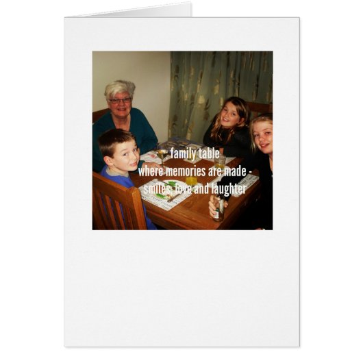 Dementia Journey Card: Family Table (Front)