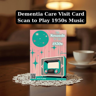 Dementia Memory Care Gift | 1950s Music Playlist Postcard