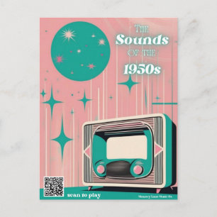 Dementia Memory Care Gift   1950s Music Playlist Postcard