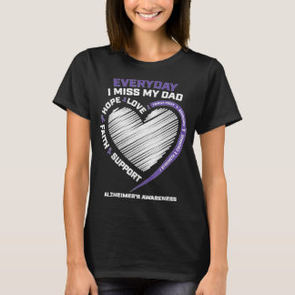 Dementia Products Purple In Memory Dad Alzheimers  T-Shirt