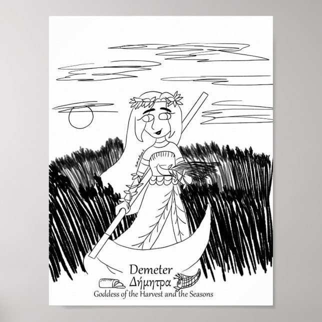 Demeter Coloring Page Print (Front)