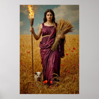 Demeter’s Autumn Vigil – A Sorrowful Portrait Poster