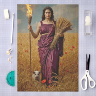 Demeter’s Autumn Vigil – A Sorrowful Portrait Tissue Paper