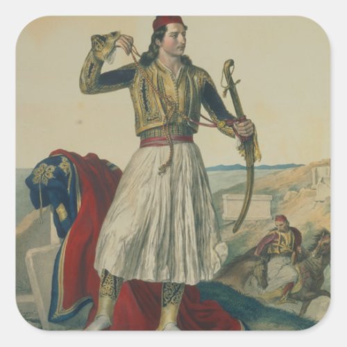 Demetrius Mavromichalis a Greek soldier and patri Square Sticker