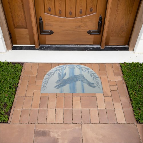 Demi lune French Country Bunny Rabbit Doormat