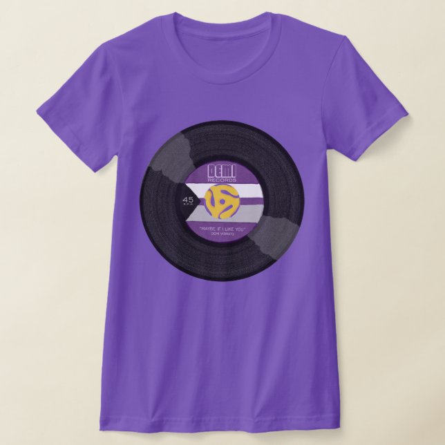 Demi Records Demisexual Pride Vinyl LGBTQ T-Shirt (Laydown)