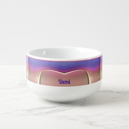 DEMI  Wow Apricot Blue Pink Cute Soup Mug