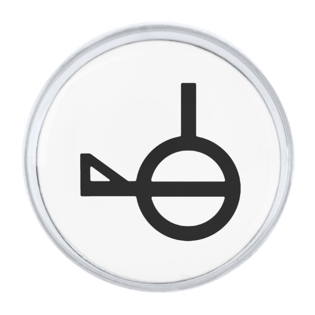 Demiagender Third Gender Gender Symbol Silver Finish Lapel Pin (Front)