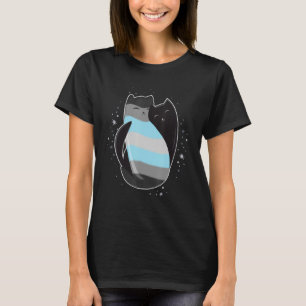 Demiboy Cat Flag Nonbinary Transgender LGBT Black  T-Shirt