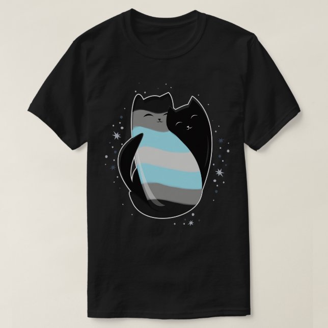 Demiboy Cat LGBT Pride Flag T-Shirt (Design Front)