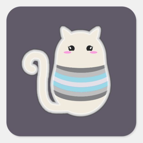 Demiboy Cat Square Sticker