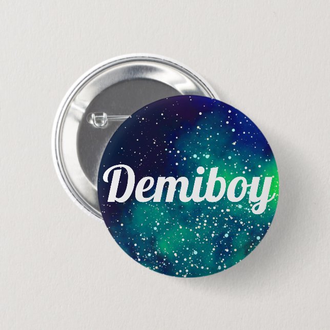 Demiboy Customizable Galaxy Identity Pinback Button (Front & Back)