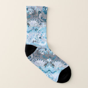 Demiboy Dragon Damask - Stylish Pride Flag Colors Socks