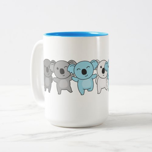 Demiboy Flag Pride Lgbtq Cute Koala Two_Tone Coffe Two_Tone Coffee Mug