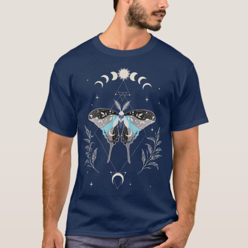 Demiboy Luna Moth Celestial  LGBT Pride Flag 1 T_Shirt