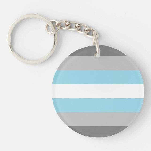 Demiboy Pride Flag Keychain (Front)