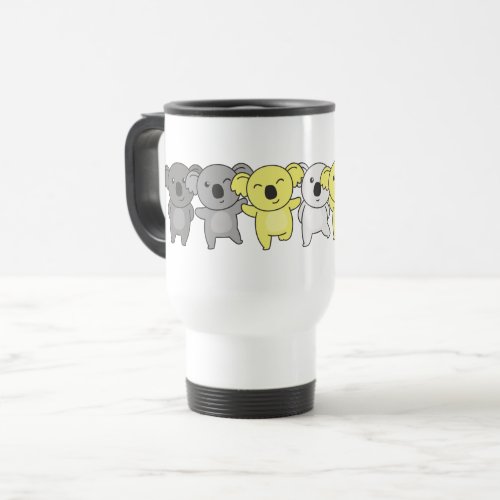 Demigender Flag Pride Lgbtq Cute Koala Travel Mug