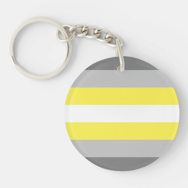 Demigender Pride Flag Keychain (Front)