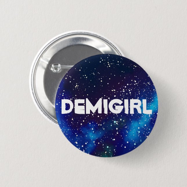 Demigirl Customizable Galaxy Identity Button (Front & Back)
