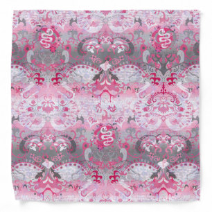 Demigirl Dragon Damask - Stylish Pride Flag Colors Bandana